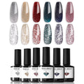 modelones Glitter Gel Nail Polish Set, 6 Colors Fall Winter Shimmer Sparkle B 4-Glitter Gala