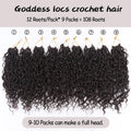 Vemet Goddess Locs Crochet Hair,8 Inch 9 Packs Faux Locs Synthetic Crochet Hair, Boho Style Pre looped crochet with Curly Ends 8 Inch(Pack of 9) #4