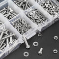HELIFOUNER 500 Pieces M3 x 6mm /8mm /10mm /12mm /16mm /20mm, Hex Button Head Cap Metric Screws Bolts Washers Nuts Kit, 304 Stainless Steel