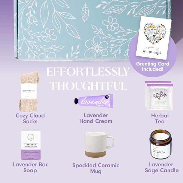 Unboxme Lavender Spa Gift Set - Relaxation Gifts for Women with Candle & Bath Bombs - Perfect Self-Care Gift for Women, Birthdays, Christmas, Get
