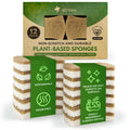 AIRNEX Natural Kitchen Sponges (12 Pack) - Biodegradable Cellulose & Coconut Scrubber Dish Sponge for Kitchen - Eco-Friendly, Non Scratch,