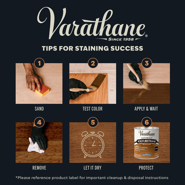 Varathane Dry Black Cherry Wood Stain 0.25 Quart (Pack of 1) Black