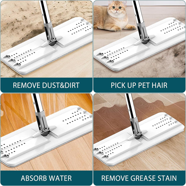 Mop Replacement Pads Compatible with JOYMOOP Flat Mop or Mop Bucket Set - Microfiber Flat Mop Pads for All 13" X 4.9" Squeeze Flat Floor Mop -