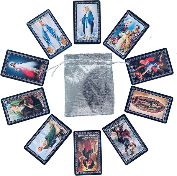 ESNOY Catholic Prayer Cards, Prayer Cards Catholic Saints Set of 10 Holy Prayer Cards, Catholic Religious Gifts for Women, Men, Mother, Father,
