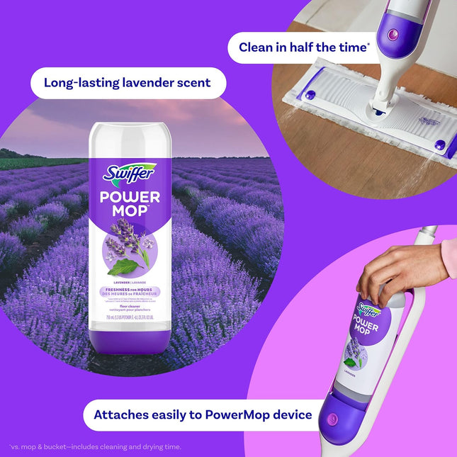 Swiffer Power Mop Refill Pack, Floor Cleaner for Mopping Tile, Vinyl, Laminate, Wood in Home, Bathroom, Kitchen, All Pur