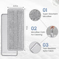 Flat Mop Pads Compatible with Joymoop Mop and Bucket Set with Wringer, Washable & Reusable Microfiber Mop Head Refills for Oshang Bosheng Mop -