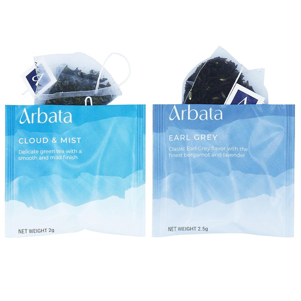 Arbata Assorted Artisanal Tea Sampler, 14 Pyramid Tea Bags – Curated Green, Black & Herbal Teas including Chai, Peach, Earl Grey, English