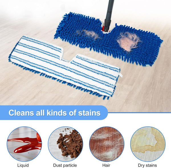 3 Pack Mop Heads Replacements Compatible for Ocedar Dual-Action Microfiber Flip Mop, Double Sided Mop Replace Head Mop Refills with Microfiber &