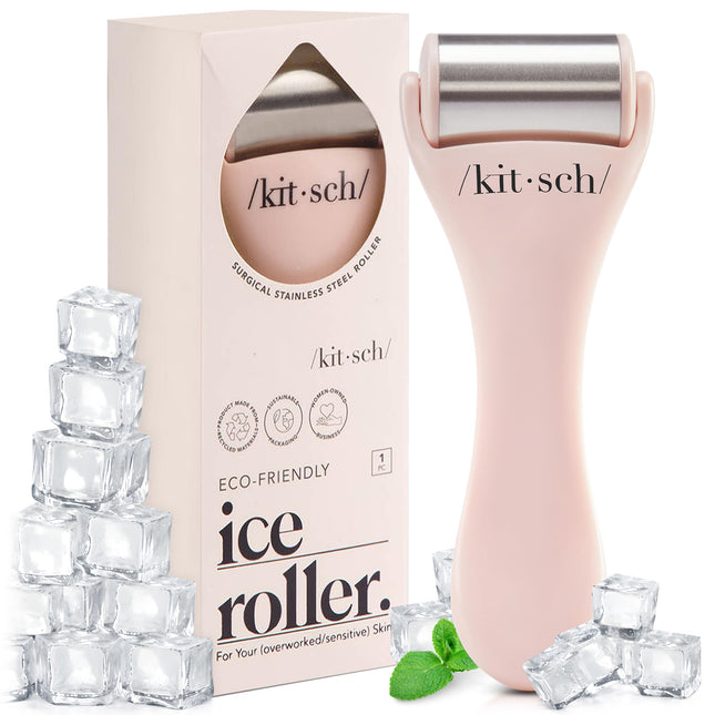 Kitsch Ice Roller for Face – Stainless Steel Ice Face Roller to Reduce Puffiness, Redness & Headaches – Cooling Facial R