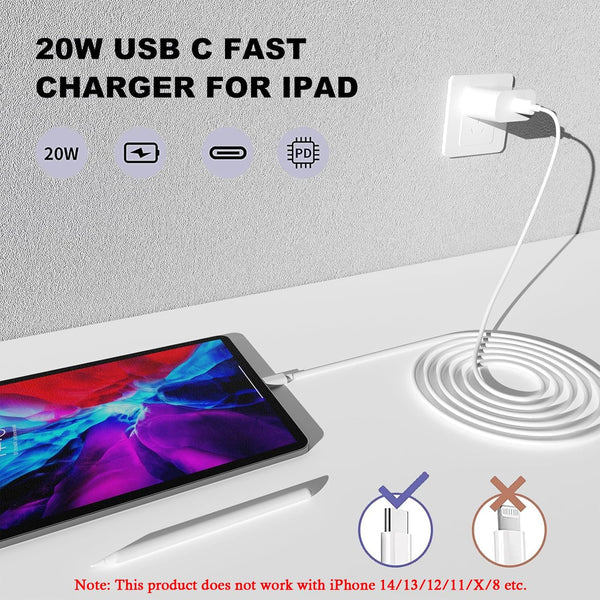 iPhone 17 16 15 Charger Fast Charging,2Pack 20W Apple iPad USB C Wall Charger Block with 6FT USB C to C Cable for iPhone 17/Pro/Pro Max/17 Air/