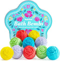 Bath Bomb Gift Set for Women â 10 Pack Handmade with Natural Essential Oils, 5 Aromatic Scents, Relaxing Rose Bubble Bath, Self Care Birthday &