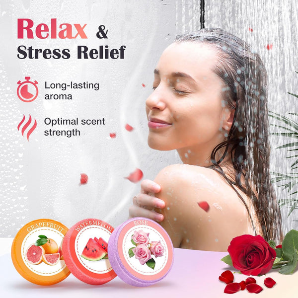 Shower Steamers Aromatherapy, Birthday Gifts for Women Wife Teen Girls Mom, Natural Essential Oil Home SPA Self Care Stress Relief Shower Bombs (8