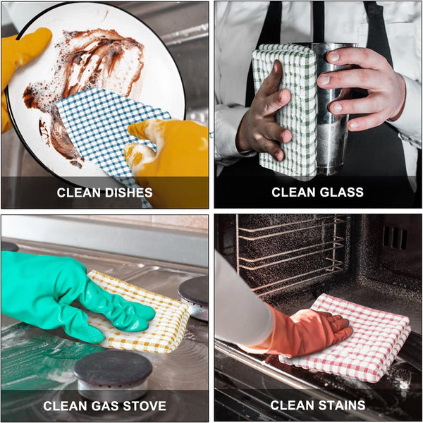 Nialnant 8 Pcs Kitchen Dish Rags,100% Cotton Soft Absorbent | Quick Drying Dish Cloths for Kitchen, Washing Dishes, Cleaning rags-11 x 11In