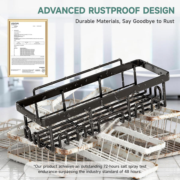 Veken Shower Caddy 6-Pack, Bathroom Organizers and Storage Shelves, Black Black 6-Piece Set