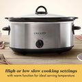 Crock-Pot 7-Quart Manual Slow Cooker, Family Size Serves 8+ People & Fits 6-lb Roast, Removable Stoneware with Warming Setting, Dishwasher Safe