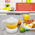 Elite Gourmet ETS-411 Electric Citrus Juicer, Compact 30-Watt, 16 oz, White | BPA-Free build with large-volume pulp control - juices oranges,