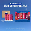 NIVEA Lip Care, Fruity Tinted Lip Balm Variety Pack, Cherry, Strawberry, Blackberry and Watermelon Flavors, 3-In-1 Moisture, Repair and Color,