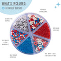 Sweets Indeed 4th of July Sprinkles 6 Cell Jar – Patriotic Nonpareils, Star Sprinkles, Jimmies and Sanding Sugar for Baking & Decorating Cupcakes,