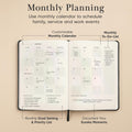2025 Planner, Daily Journal & Gratitude Journal All-In-One with to Do List, Self Care Prompts & Habit Tracker - 5.8 X 8.3 - Black