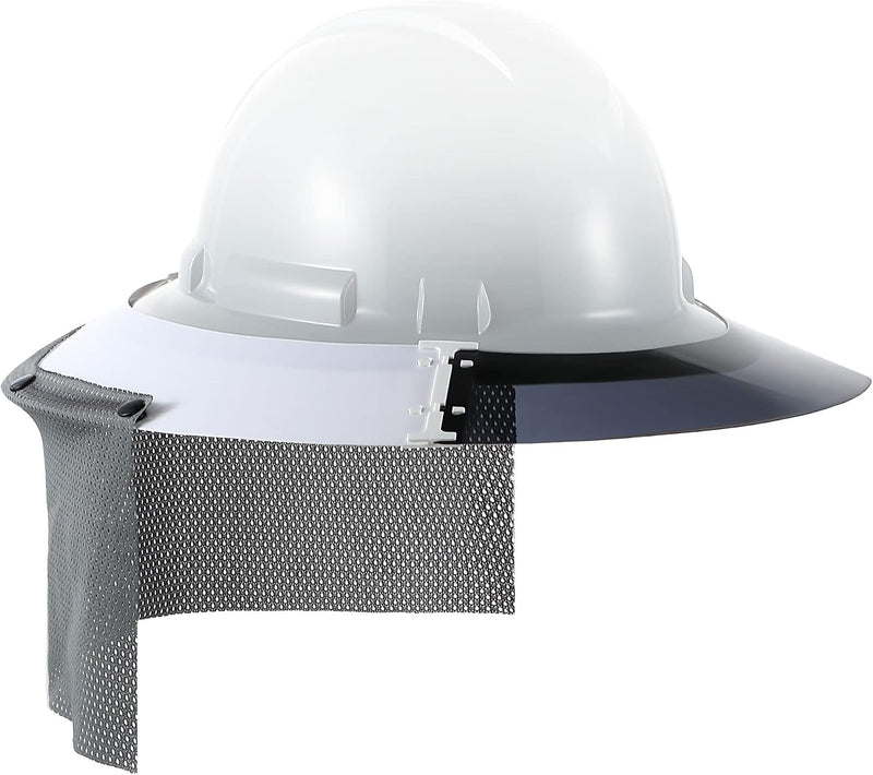 Feekoon Reusable Hard Hat Visor, with Neck Protector Breathable Shade Net Full Brim Hard Hat Sun Shade, Sun Protection Helmet Sun Shade,