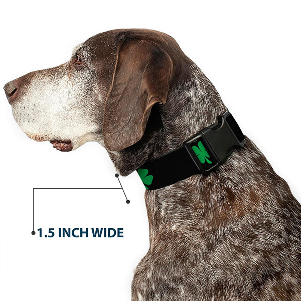 Buckle-Down 6-9" St. Pat'S Black/Green Plastic Clip Collar, Narrow Small 1/2" Wide - Fits 6-9" Neck - Small