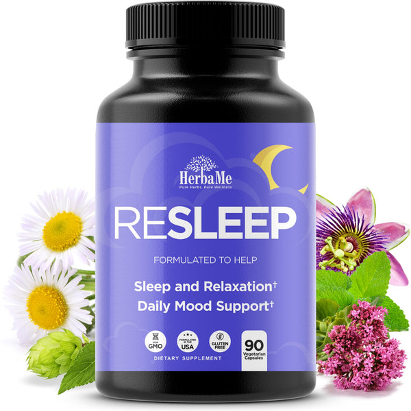 Sleep Aid Support Supplement - Melatonin Free Formula with Magnesium, Valerian, Chamomile, Apigenin, Helps Restful Sleep and Relaxation, No