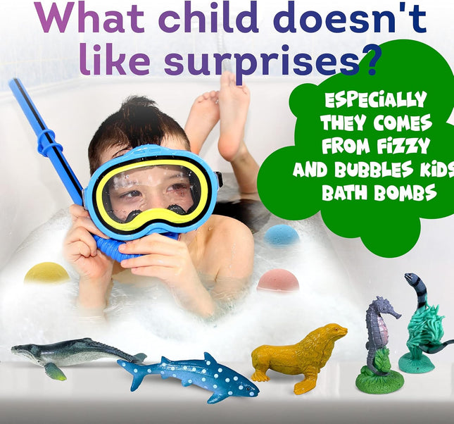 Made in USA Bath Bombs for Kids Surprise Toys inside SEA Animals - 36 Ocean Toys