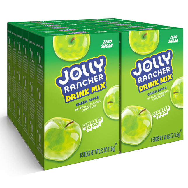 Jolly Rancher Singles to Go Powdered Drink Mix, Green Apple, 72 Total Servings, 