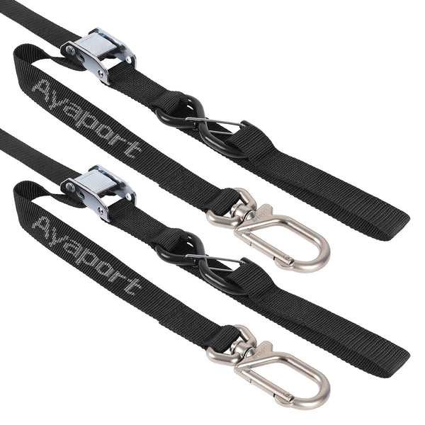 Ayaport Motorcycle Tie Down Straps 1.1” x 7’ (with Swivel Carabiner Hooks) Cam Buckle Tie Downs, Handlebar Strap for Dirt Bike, Motor Bike, Kayak,