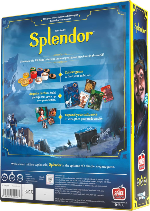 Asmodee Splendor Board Game - Gem Trading & Engine-Building Strategy for Adults & Families, Adult Board Games, Family Fun for Adults, 2-4 Players