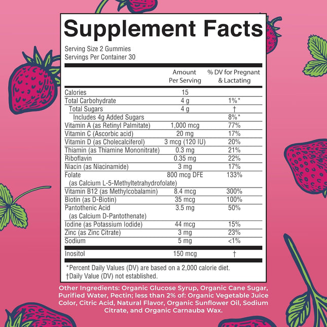 Maryruth Organics Prenatal Vitamins for Women | USDA Organic Prenatal Gummies | 