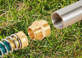 Brass Garden Hose Adapter, 3/4Ã¢ÂÂ GHT Male X 1Ã¢ÂÂ NPT Male Connector,Ght to NPT Adapter Brass Fitting,Brass Garden Hose to Pipe Fittings Connect