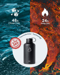 BUZIO Vacuum Insulated Stainless Steel Water Bottle 64Oz (Cold for 48 Hrs/Hot for 24 Hrs) BPA Free Double Wall Travel Mug/Flask for Outdoor Sports