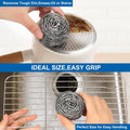 10 Pack Stainless Steel Scrubber, Steel Wool Srubber for Scouring Stubborn Messes from Pots and Pans, Stoves,Broiler Racks,Grills and More Silver