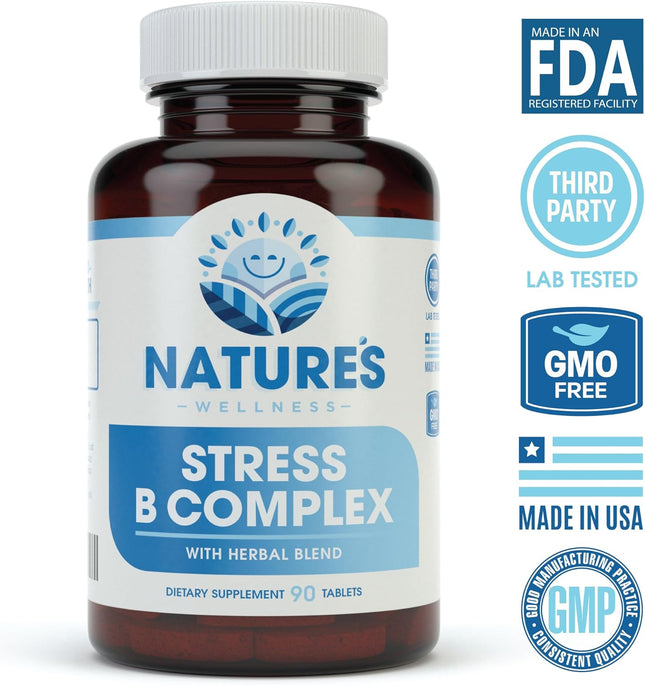 Vitamin B Complex Stress Relief | All Natural Mood Enhancer and Stress Support S