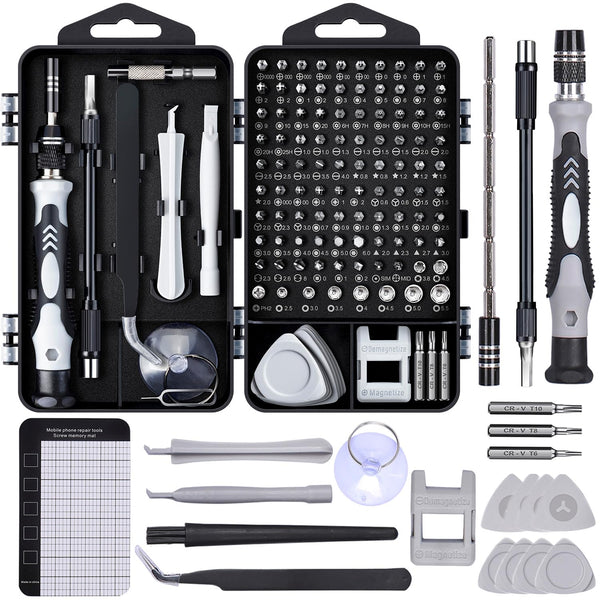 SHOWPIN Precision Computer Screwdriver Kit: 122PCS Laptop Screwdriver Sets Gray-122pcs-1pack