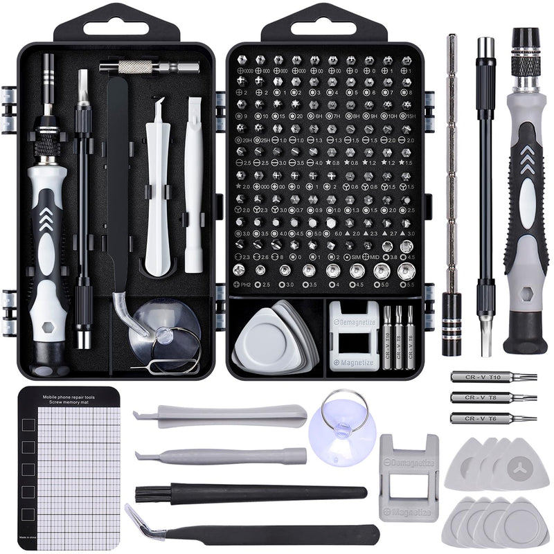 SHOWPIN Precision Computer Screwdriver Kit: 122PCS Laptop Screwdriver Sets Gray-122pcs-1pack