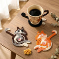 Cat Gifts for Cat Lovers 3PCS Cat Coaster Woven Creative Cute Cat Coaster Insulation Coaster Coffee and Tea Coaster Desktop Gifts