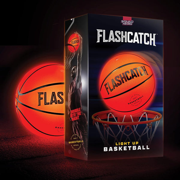 FlashCatch Light Up Basketball - Glow in The Dark - Sports Gear Accessories Gifts for Boys 8-15+ Year Old - Kids Teens Gift Birthday Ideas - Teen