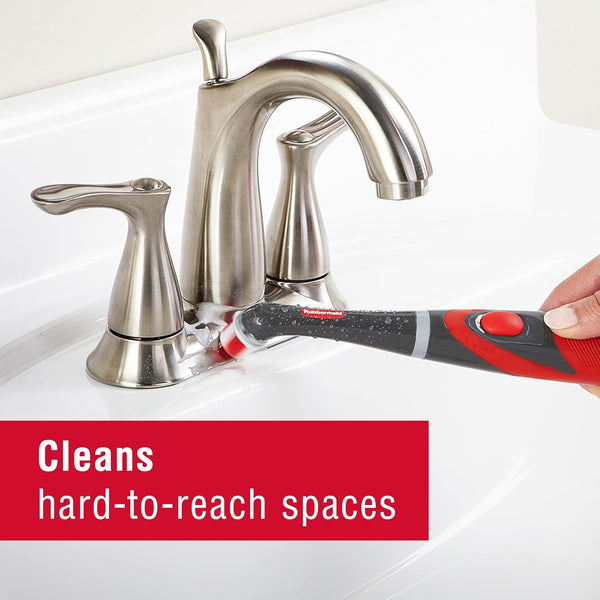 Rubbermaid Reveal Power Scrubber with Multi-Purpose & Grout Head, Cordless Electric Battery Powered Scrub Brush, Water Resistant, for