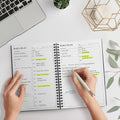 Daily Planner Undated, Asten To Do List Notebook Hourly Schedules Spiral Appointment Planner for Men and Women,PVC Hardcover,Elastic Closure,
