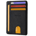 Hoewina Slim Wallet for Men, Minimalist Front Pocket RFID Blocking Leather Wallets, Thin Travel Card Holder Wallet, Gifts for Men and Women (Cross