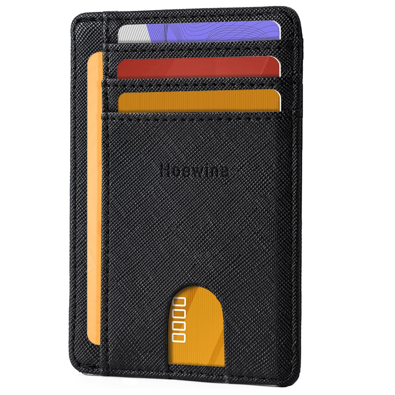Hoewina Slim Wallet for Men, Minimalist Front Pocket RFID Blocking Leather Wallets, Thin Travel Card Holder Wallet, Gifts for Men and Women (Cross