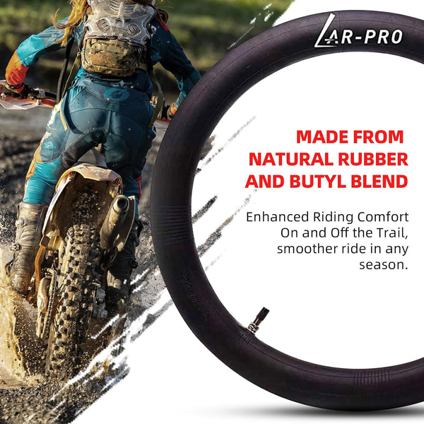 (2 Pack) AR-PRO 2.25/2.50-16” Off-Road Motorcycle Inner Tubes with TR4 Valve Stem - 70/90-16 Motorcycle Tire Replacement Inner Tubes - Compatible