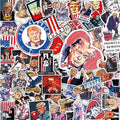 100 Pack President Stickers, American Graphic Picture Decal for Laptop, Phone, Vehicle, Water Bottle