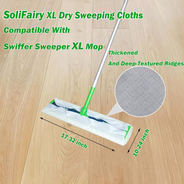 XL Dry Sweeping Cloths, XL Dry Pad Refills for Swiffer Sweeper XL Mop, X-Large Disposable Sweeping Cloths Multi Surface Floor Mop Pad Refills for