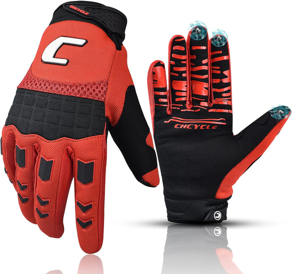 Dirt Bike & Motorbike Gloves for Men - Mountain Bike, Motocross & ATV Racing - Touch Screen, Full Finger Gloves for Cycling, BMX, MTB & MX