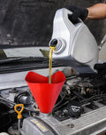 QWORK Flexible Draining Oil Funnel, Reusable Foldable Oil Free Guide Tool Draining Funnel for Trucks, Motorcycles, Automobiles, 14.57X6.7Inch, 2