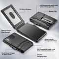 umoven Wallet for Men - with Money Clip Slim Leather Slots Credit Card Holder RFID Blocking Bifold Minimalist Wallet (Carbon Black)
