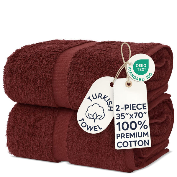 Chakir Turkish Linens, 100% Cotton Premium Quality Turkish Bath Sheets (35''x70'' Large Bath Sheet Towels - Cranberry) Cranberry 35''x70'' Large